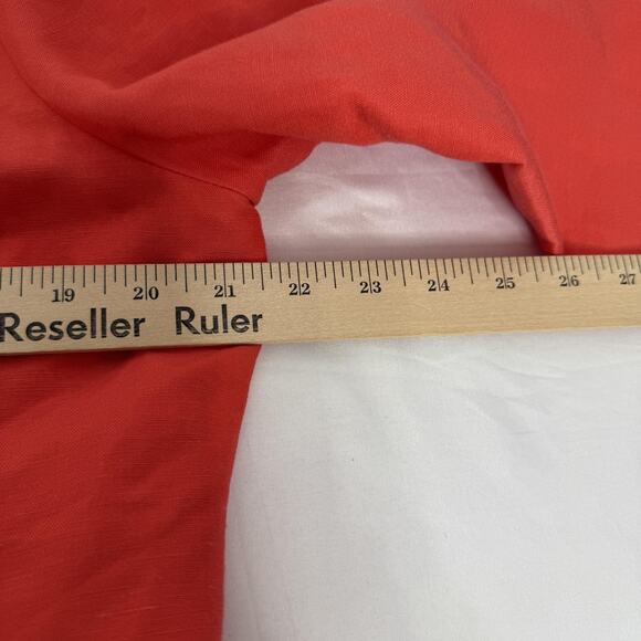 Ruby Rd Jacket Womens 14 Coral Linen Blend 3/4 Sleeve Shawl Collar Zip Blazer - Picture 5 of 6